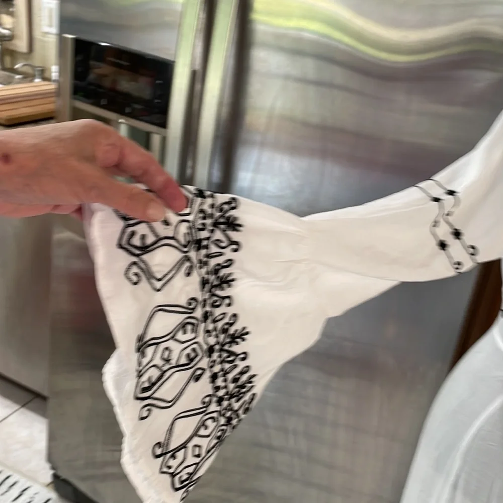 BOHO Arnhem (Australia) Boho Embroidered Rayon Maxi Wrap Dress Sz /XS/S - Picture 3 of 8